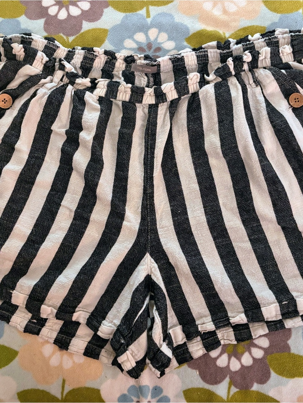 Maurices Navy and White Striped Women's Shorts